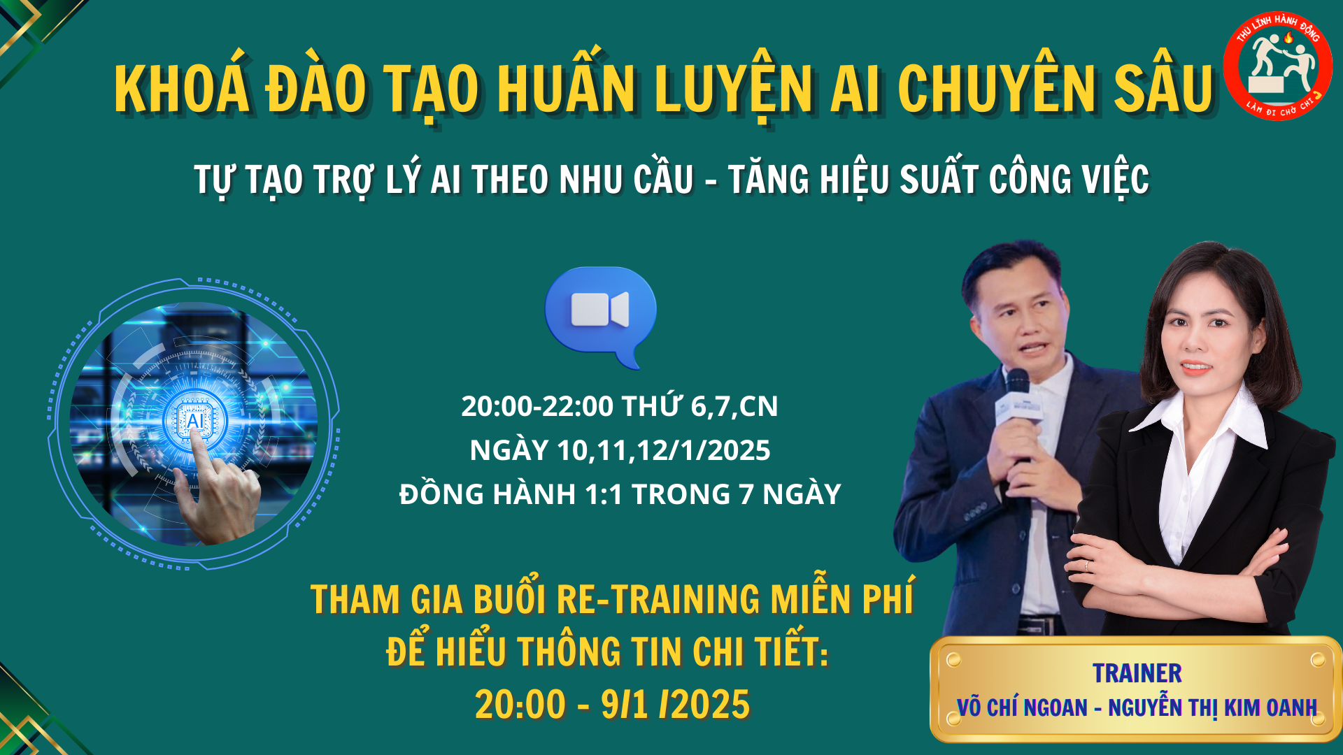 ĐĂNG KÝ THAM GIA BUỔI PRE-TRAINING ĐỂ TÌM HIỂU KHÓA ĐÀO TẠO HUẤN LUYỆN AI CHUYÊN SÂU